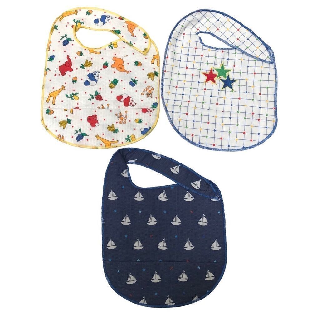 Handmade boys/unisex machine washable bibs 3pk